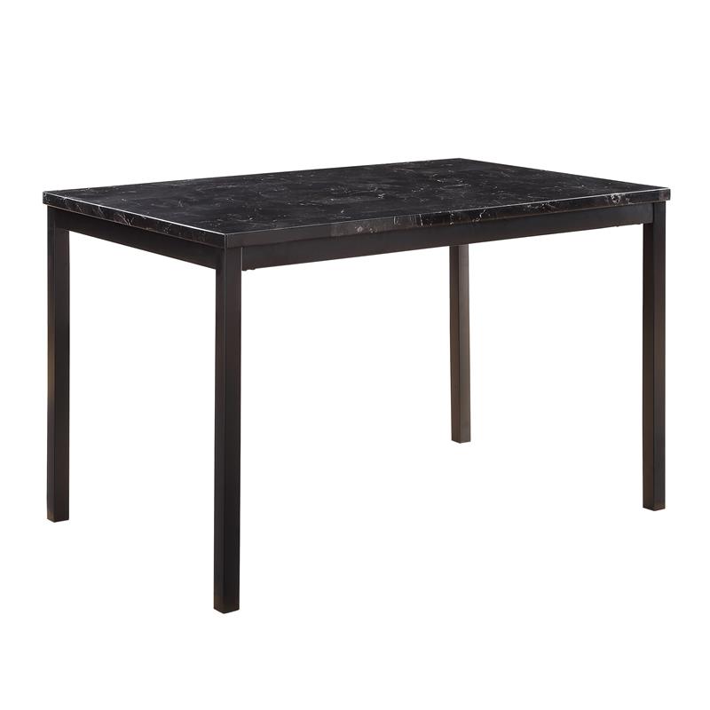 Pemberly Row 5-Piece Transitional Metal Dining Set in Black