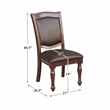Pemberley Row Wood Brown Cherry Dining Set Round Faux Leather Upholstery 54