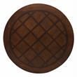 Pemberley Row Wood Brown Cherry Dining Set Round Faux Leather Upholstery 54