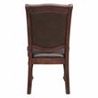 Pemberley Row Wood Brown Cherry Dining Set Round Faux Leather Upholstery 54