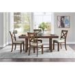 Pemberly Row 5-Piece Transitional Wood Dining Set in Brown and Beige