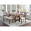 Pemberly Row 5-Piece Transitional Wood Dining Set in Brown and Beige
