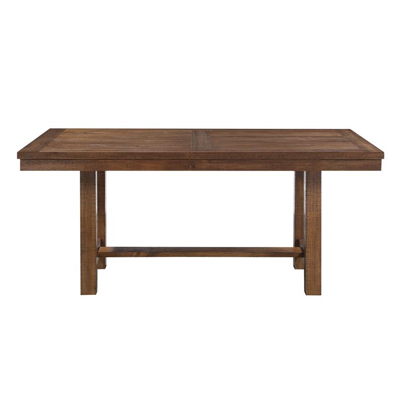 Pemberly Row 5-Piece Transitional Wood Dining Set in Brown and Beige