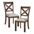 Pemberly Row 5-Piece Transitional Wood Dining Set in Brown and Beige