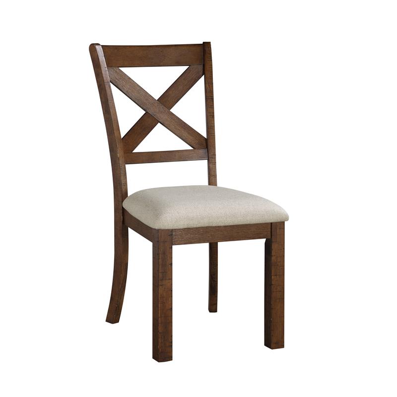 Pemberly Row 5-Piece Transitional Wood Dining Set in Brown and Beige