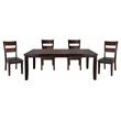 Pemberly Row 5-Piece Transitional Wood Dining Set in Cherry