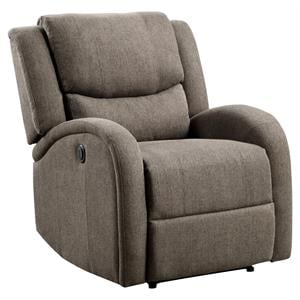 Pemberly Row 31&quot Contemporary Chenille Power Reclining Chair in Brown