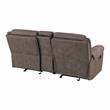 Pemberly Row Transitional Microfiber Double Glider Reclining Love Seat in Brown