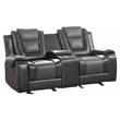 Pemberley Row Faux Leather Gray Loveseat Rectangular Reclining 76