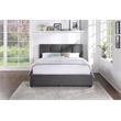 Pemberly Row Modern Textured Fabric Full Platform Bed in Gray