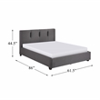 Pemberly Row Modern Textured Fabric Full Platform Bed in Gray