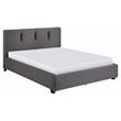 Pemberly Row Modern Textured Fabric Full Platform Bed in Gray