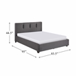 Pemberly Row Modern Textured Fabric California King Platform Bed in Gray