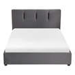 Pemberly Row Modern Fabric Eastern King Platform Bed with Storage Drawer in Gray