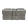 Pemberly Row Traditional Faux Leather Double Glider Reclining Loveseat in Gray