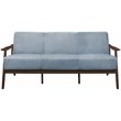 Pemberley Row Velvet Blue Gray Sofa Rectangular Foam Cushions 73