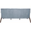 Pemberley Row Velvet Blue Gray Sofa Rectangular Foam Cushions 73