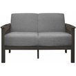 Pemberly Row Fabric Upholstered Loveseat in Gray and Antique Gray