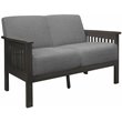Pemberly Row Fabric Upholstered Loveseat in Gray and Antique Gray