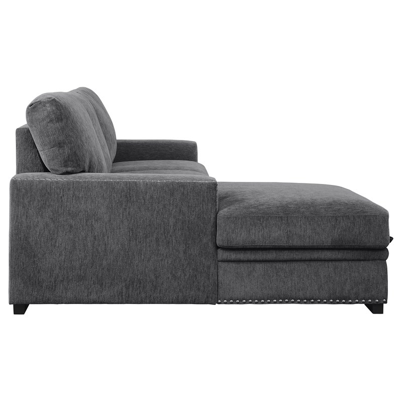 Pemberly Row 2-piece Contemporary Fabric Sectional with Left Chaise in Gray