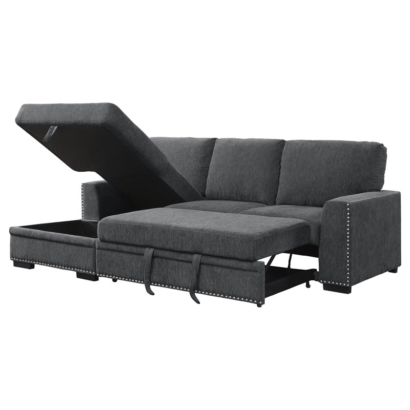 Pemberly Row 2-piece Contemporary Fabric Sectional with Left Chaise in Gray