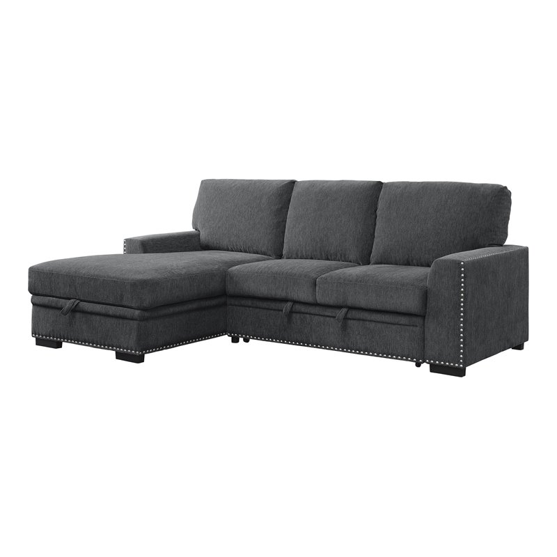 Pemberly Row 2-piece Contemporary Fabric Sectional with Left Chaise in Gray
