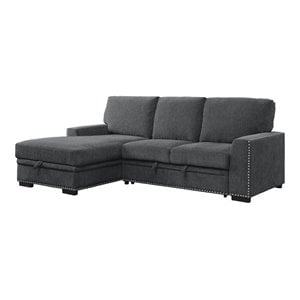 Pemberly Row 2-piece Contemporary Fabric Sectional with Left Chaise in Gray