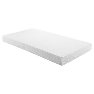Pemberly Row 6&quot Modern Fabric Full Gel Memory Mattress in White