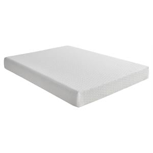 Pemberly Row 8&quot Modern Fabric Queen Gel Memory Mattress in White