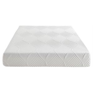 Pemberly Row 10&quot Modern Fabric Twin Gel Memory Mattress in White