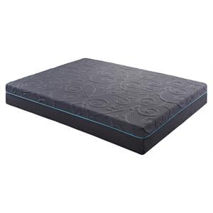 Pemberly Row 11&quot Fabric Full Gel Memory Hybrid Mattress in Gray