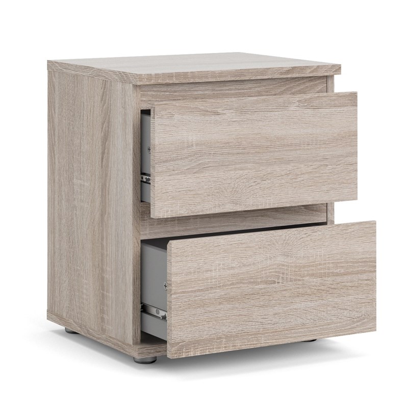 Pemberly Row Contemporary 2 Drawer Nightstand in Truffle