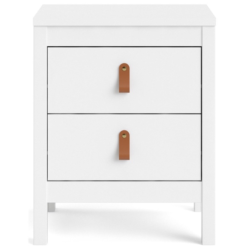 Pemberly Row Contemporary 2 Drawer Nightstand in White