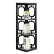 Pemberly Row Three-Shelf Corner Bookcase in Black Wood Finish