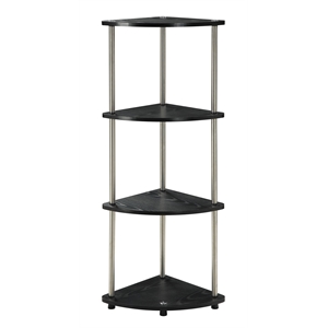 Pemberly Row Four-Tier Corner Shelf in White Wood Finish