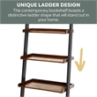 Pemberly Row Bookshelf Ladder in Dark Walnut Wood Finish