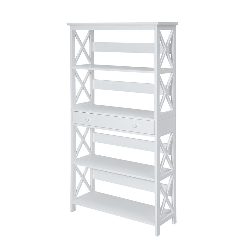 Pemberley Row MDF White Bookcase Rectangular Five Tiers 59.75