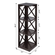 Pemberly Row Three-Tier Corner Bookcase in Espresso Wood Finish