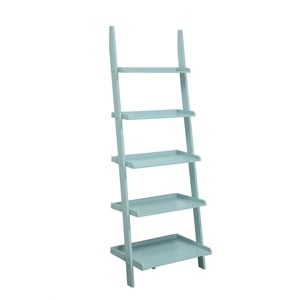 Pemberly Row Bookshelf Ladder in Sea Foam Green Wood Finish