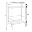 Pemberly Row Two-Tier Folding Shelf in White Metal Finish