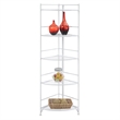 Pemberly Row Five-Tier Folding Corner Shelf in White Metal