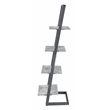 Pemberly Row Four-Tier Ladder Bookcase/shelf in Gray Wood