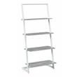 Pemberly Row Four-Tier Ladder Bookcase/shelf in Gray Wood