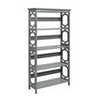 Pemberly Row Five-Tier Bookcase in Gray Wood Finish