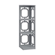 Pemberly Row Three-Tier Corner Bookcase in Gray Wood Finish