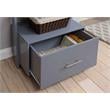 Pemberly Row Ladder Bookcase with File Drawer in Gray Wood Finish