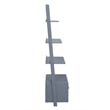 Pemberly Row Ladder Bookcase with File Drawer in Gray Wood Finish