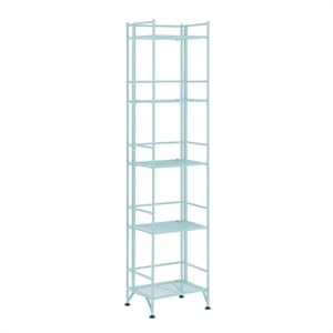 Pemberly Row Five-Tier Folding Shelf in Green Metal