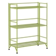Pemberly Row Three-Tier Wide Folding Shelf in Green Metal