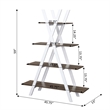 Pemberly Row A-Frame Bookshelf in Caramel Driftwood & White Wood